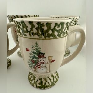 4 footed snowman mugs. 10oz